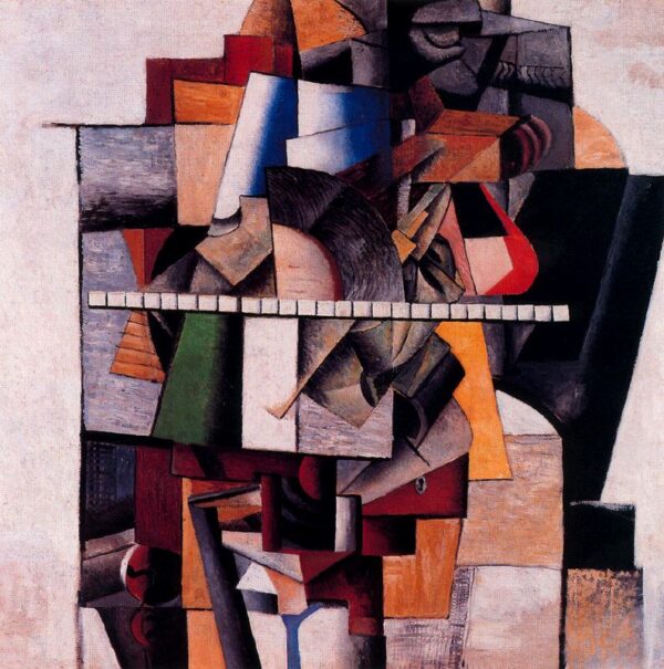 Portrait of the Composer M V Maliushin by Kasimir Malevich, hand-painted oil painting reproduction