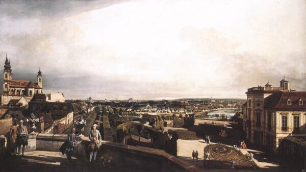 Kaunitz Palace and Park in Vienna by Bernardo Bellotto, hand-painted oil painting reproduction