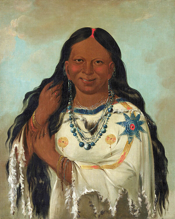 Kay a gis gis, a Young Woman by George Catlin, hand-painted oil reproduction