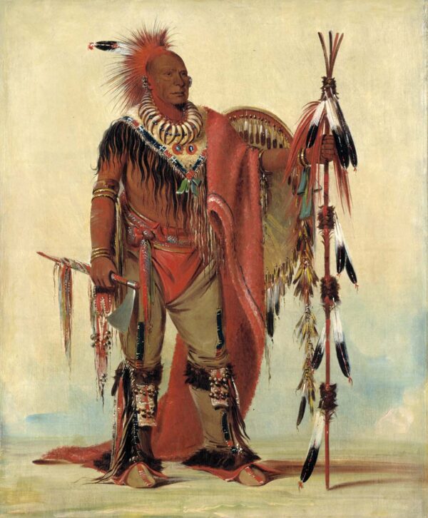 Kee o kuk, The Watchful Fox, Chief of the Tribe by George Catlin, hand-painted oil reproduction