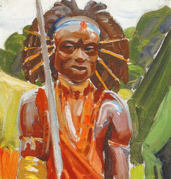 Kikuyu Warrior by Akseli Gallen-Kallela, hand-painted oil painting reproduction