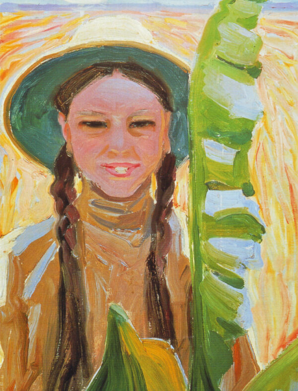 Kirsti with Banana Leaves by Akseli Gallen-Kallela, hand-painted oil painting reproduction