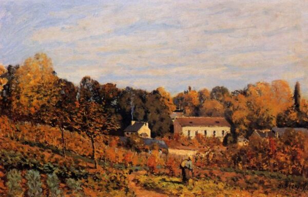 Kitchen Garden at Louveciennes by Alfred Sisley, hand-painted oil painting reproduction