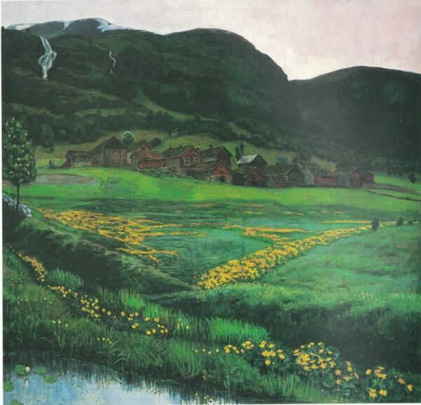 Klar Juninatt by Nikolai Astrup, hand-painted oil painting reproduction