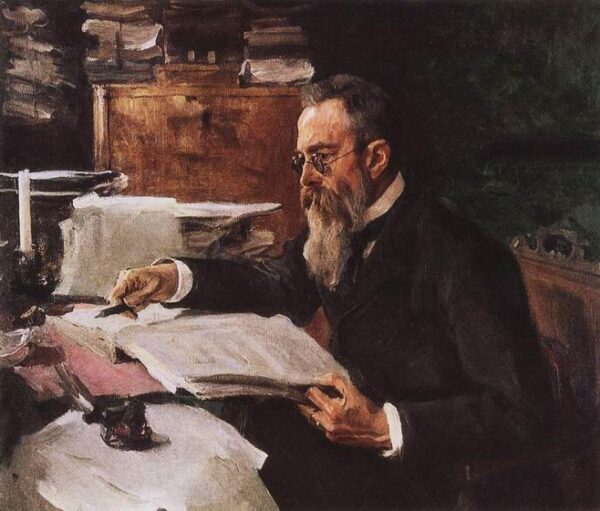 Portrait of the Composer Rimsky-Korsakov by Valentin Alexandrovich Serov, hand-painted oil painting reproduction