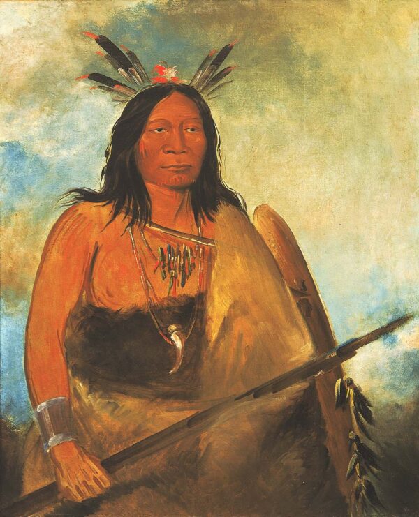 Kots o ko ro ko, Hair of the Bull’s Neck, a Chief by George Catlin, hand-painted oil painting reproduction
