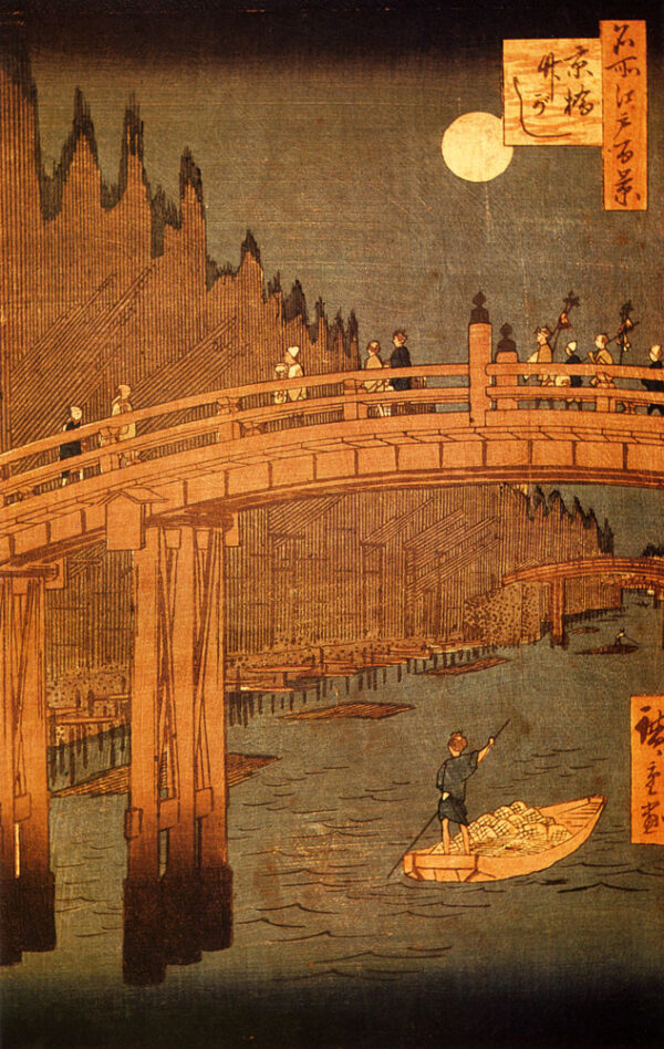 Kyobashi Bridge by Ando Hiroshige, hand-painted oil painting reproduction