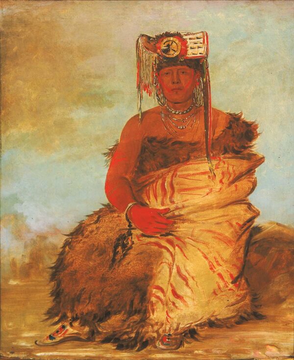 La kee too wi ra sha, Little Chief, a Tapage Pawnee Warrior by George Catlin, hand-painted oil painting reproduction