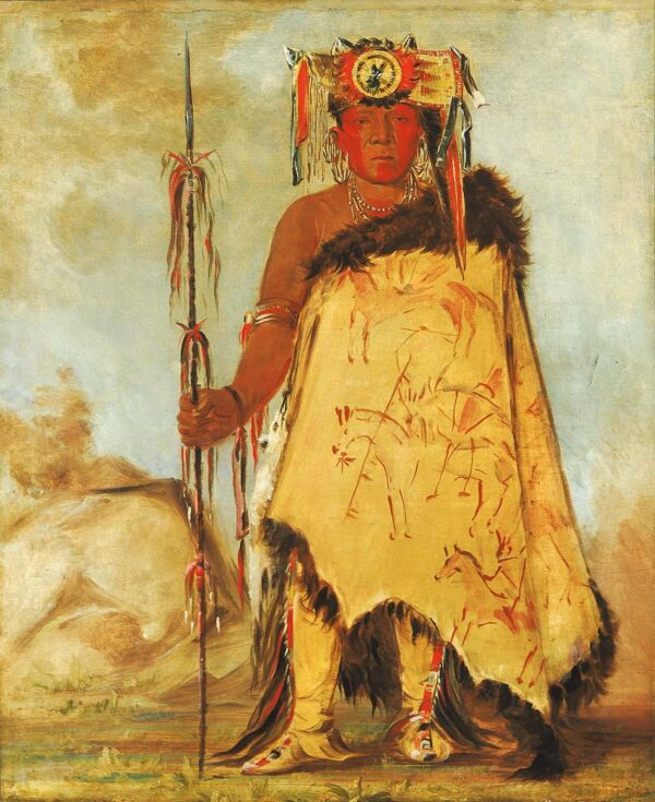 La wee re coo re shaw wee, War Chief, a Republican Pawnee by George Catlin, hand-painted oil painting reproduction