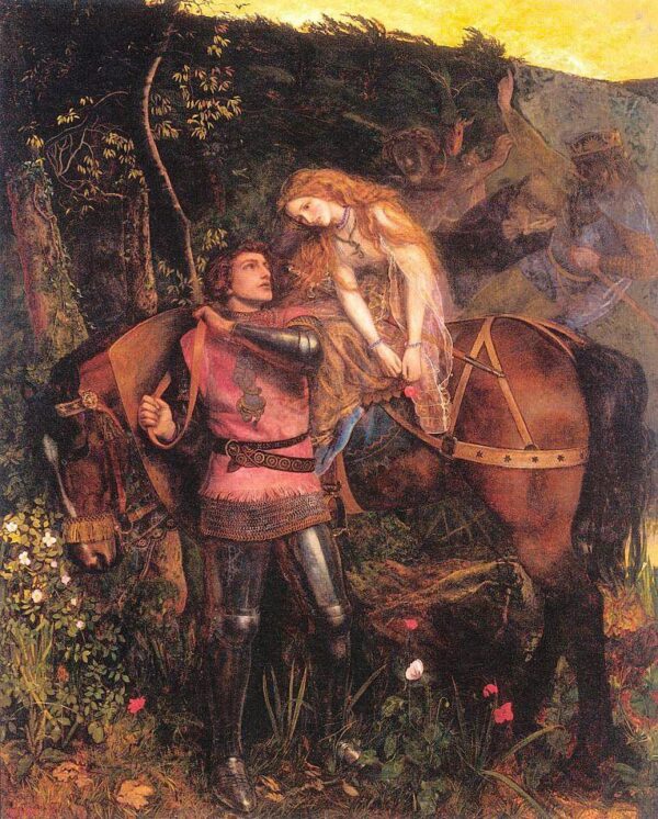 La Belle Dame Sans Merci by Arthur Hughes, hand-painted oil painting reproduction
