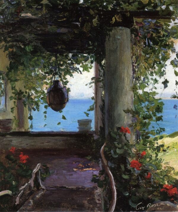 La Jolla Arbor by Guy Rose, hand-painted oil reproduction