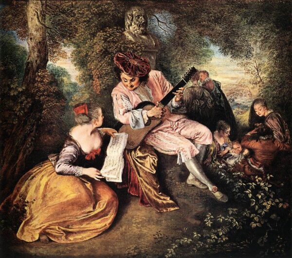 La gamme d’amour (The Love Song) by Antoine Watteau, hand-painted oil painting reproduction