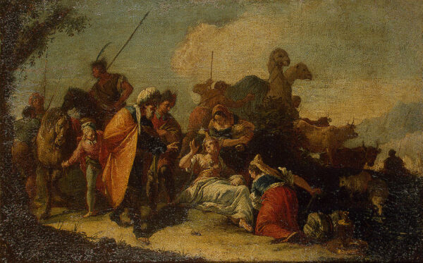 Rachel Hiding the Idols from her Father Laban by Francesco Fontebasso, hand-painted oil painting reproduction