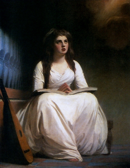 Lady Hamilton as St. Cecilia by George Romney, hand-painted oil reproduction