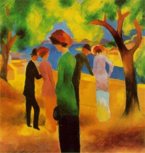 Lady In A Green Jacket by August Macke, hand-painted oil painting reproduction