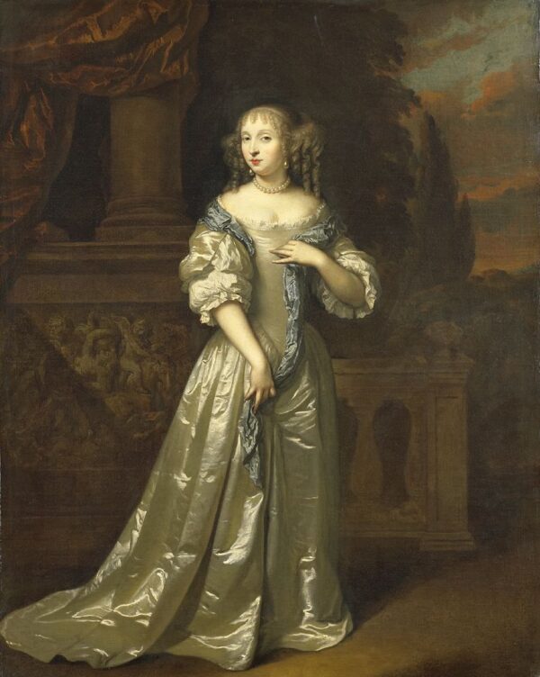 Lady Philippina Staunton by Caspar Netscher, hand-painted oil painting reproduction