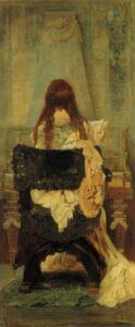 Lady at the Spinett by Hans Makart, hand-painted oil painting reproduction