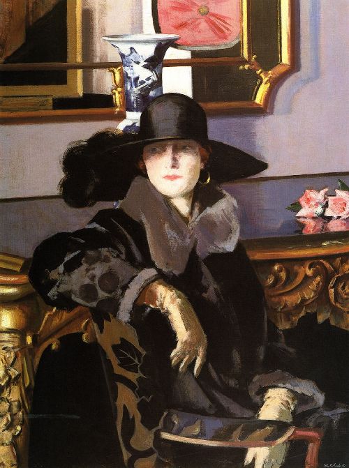 Lady in Black by Francis Cadell, hand-painted oil reproduction