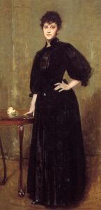 Lady in Black aka Mrs. Leslie Cotton by William Merritt Chase, hand-painted oil painting reproduction