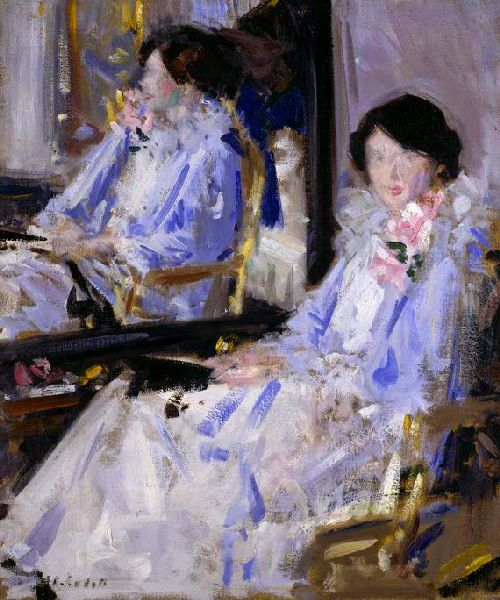 Lady in Blue by Francis Cadell, hand-painted oil reproduction