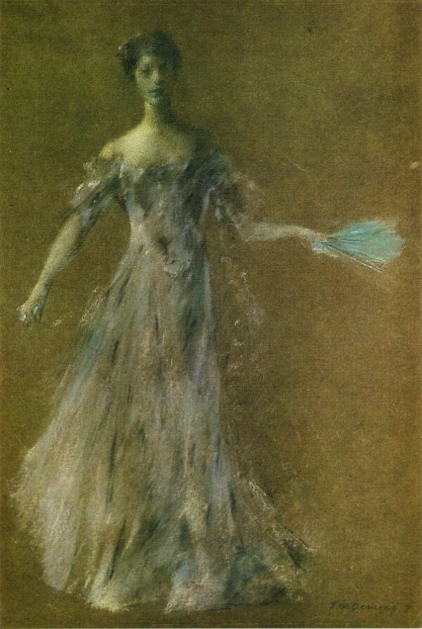 Lady in Lavender Dress by Thomas Wilmer Dewing, hand-painted oil painting reproduction