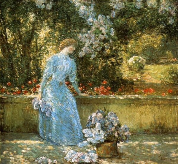 Lady in the Park by Frederick Childe Hassam, hand-painted oil painting reproduction