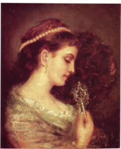 Lady with Fan by Maurycy Gottlieb, hand-painted oil painting reproduction