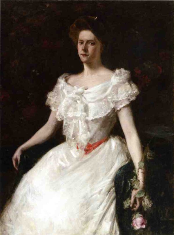 Lady with a Rose by William Merritt Chase, hand-painted oil painting reproduction