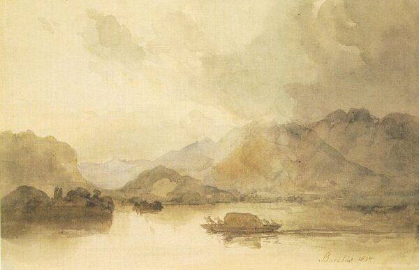 Lago Maggiore by Miklós Barabás, hand-painted oil painting reproduction