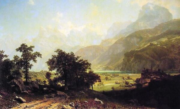 Lake Lucerne, Switzerland by Albert Bierstadt, hand-painted oil painting reproduction