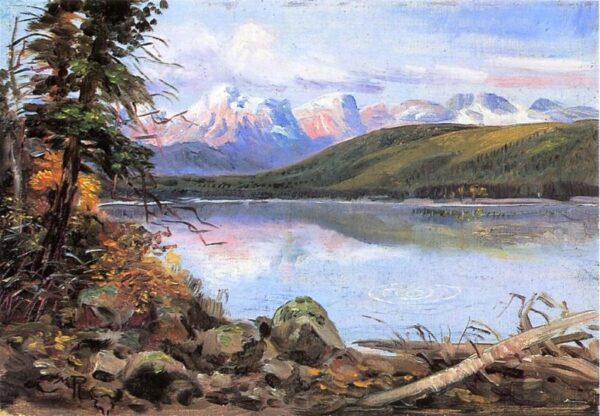 Lake McDonald by Charles Marion Russell, hand-painted oil painting reproduction