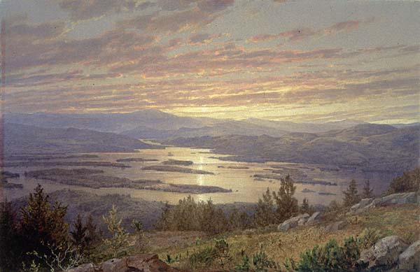 Lake Squam from Red Hill by William Trost Richards, hand-painted oil reproduction