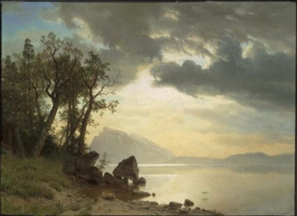 Lake Tahoe, California by Albert Bierstadt, hand-painted oil painting reproduction