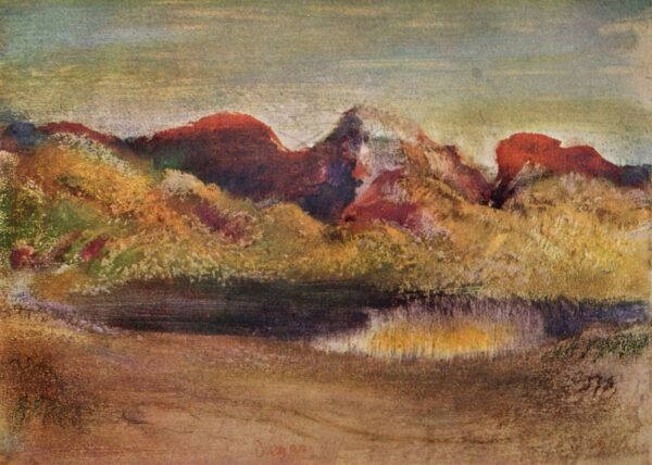 Lake and Mountains by Edgar Degas, hand-painted oil painting reproduction