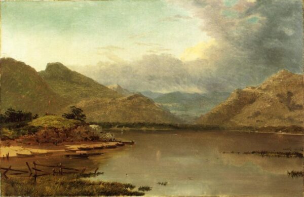 Lake with Boaters by John Frederick Kensett, hand-painted oil painting reproduction
