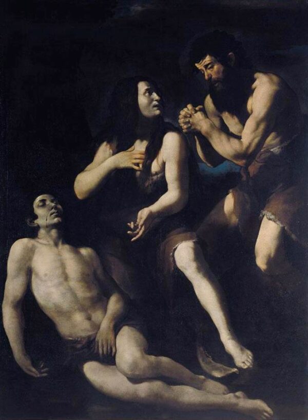 Lamentation of Adam and Eve on the Dead Abel by Giovanni Battista Caracciolo, hand-painted oil painting reproduction