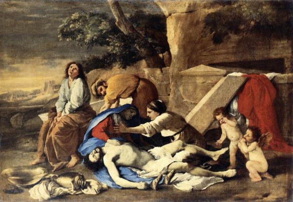Lamentation over the Body of Christ by Nicolas Poussin, hand-painted oil painting reproduction