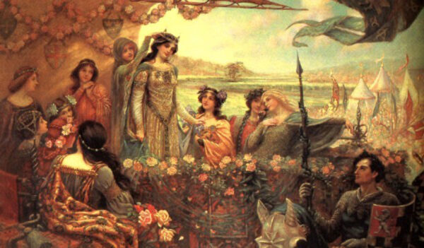 Lancelot and Guinevere by Herbert Draper, hand-painted oil painting reproduction