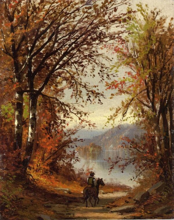 Landscape by Jasper Francis Cropsey, hand-painted oil painting reproduction
