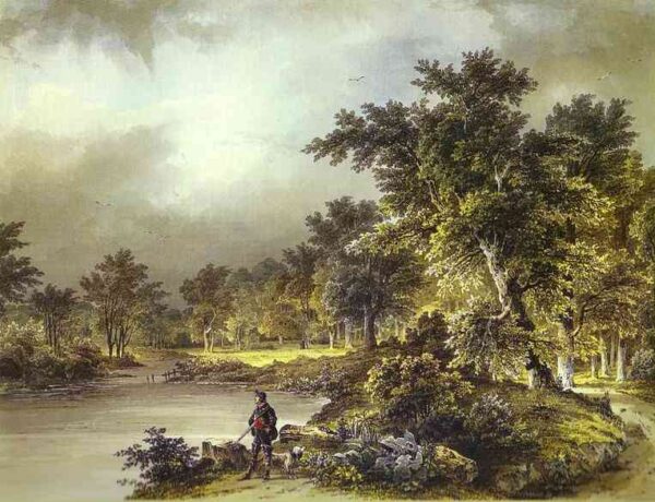 Landscape by Mikhail Lebedev, hand-painted oil painting reproduction