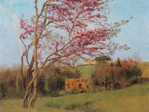 Landscape – Blossoming Red Almond by John William Godward, hand-painted oil painting reproduction