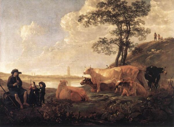 Landscape Near Rhenen by Aelbert Cuyp, hand-painted oil painting reproduction