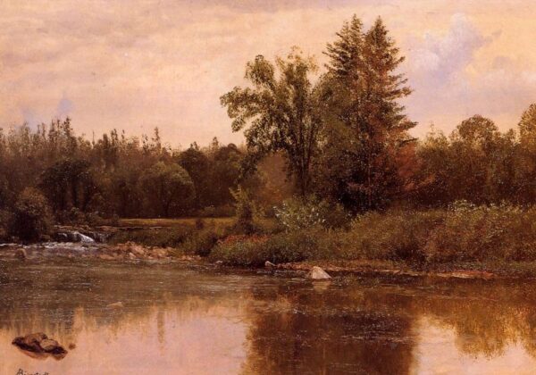 Landscape, New Hampshire by Albert Bierstadt, hand-painted oil painting reproduction