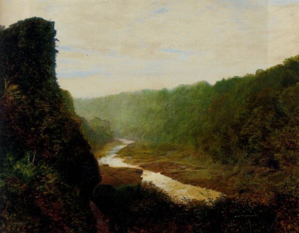 Landscape With A Winding River by John Atkinson Grimshaw, hand-painted oil painting reproduction