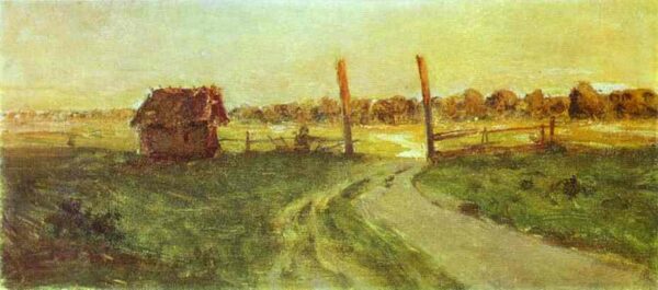 Landscape With An Izba by Isaac Levitan, hand-painted oil painting reproduction