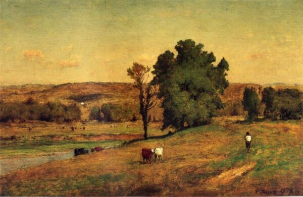Landscape With Figure by George Inness, hand-painted oil painting reproduction