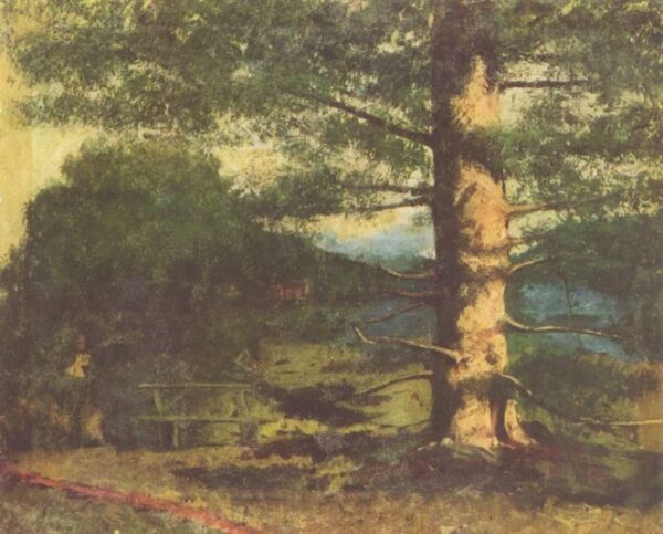 Landscape With Tree by Gustave Courbet, hand-painted oil painting reproduction