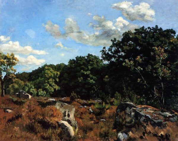 Landscape at Chailly by Jean Frédéric Bazille, hand-painted oil painting reproduction
