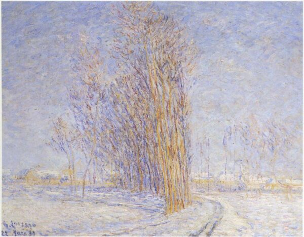 Landscape in Snow by Gustave Loiseau, hand-painted oil painting reproduction