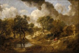 Landscape in Suffolk by Gainsborough, hand-painted oil painting reproduction